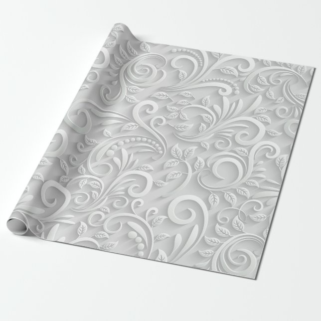 Papier Cadeau Papier à enveloppement "ELEGANT 3D WINTER" (Déroulé)