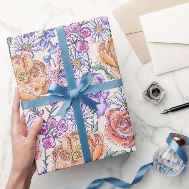 Papier Cadeau Papier à enveloppement floral victorien (Cadeaux)