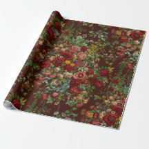 Papier à enveloppement floral Vintage