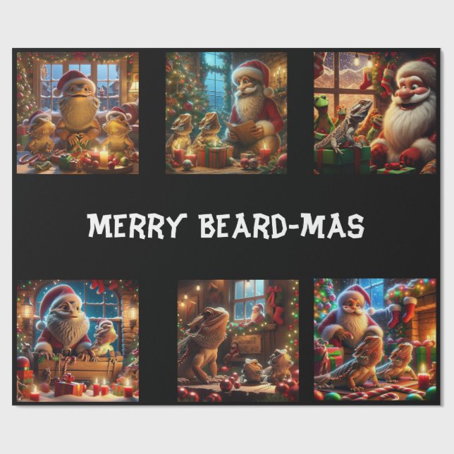 Papier Cadeau Papier à enveloppement Joyeux Beard-Mas (Plat)