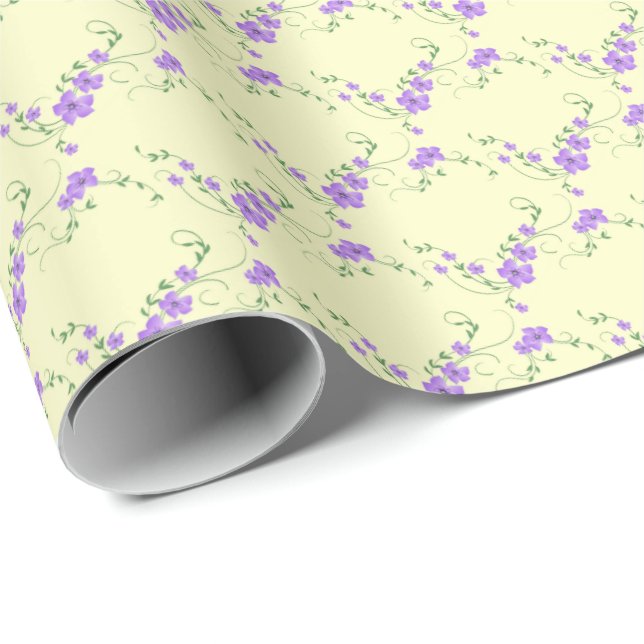 Papier Cadeau Papier à enveloppement Lilac Lemon (Coin rond)