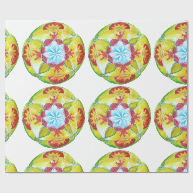 Papier Cadeau Papier à enveloppement Mandala Matte peint à la ma (Plat)