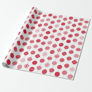 Papier Cadeau Papier à enveloppement Motif de Noël rouge
