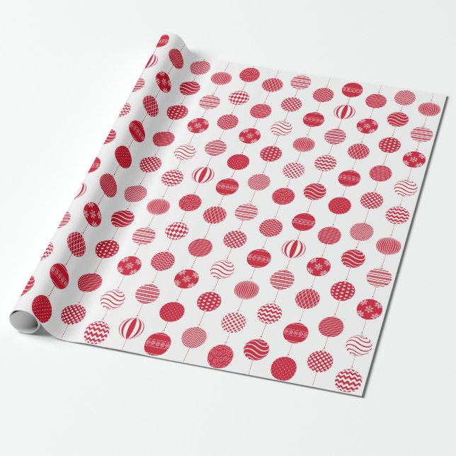 Papier Cadeau Papier à enveloppement Motif de Noël rouge (Déroulé)
