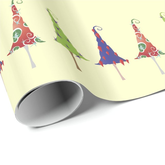 Papier Cadeau Papier à enveloppement Motif des petits arbres de  (Coin rond)