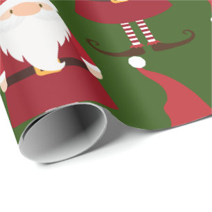 Papier Cadeau Papier à enveloppement Motif Gnome Noël mignon