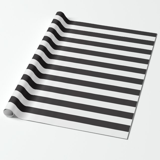 Papier Cadeau Papier à enveloppement noir blanc (Déroulé)