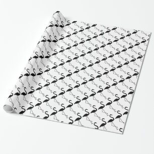 Papier Cadeau Papier à enveloppement noir et blanc Flamant rose