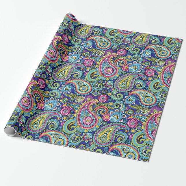 Papier Cadeau Papier à enveloppement Paisley (Déroulé)