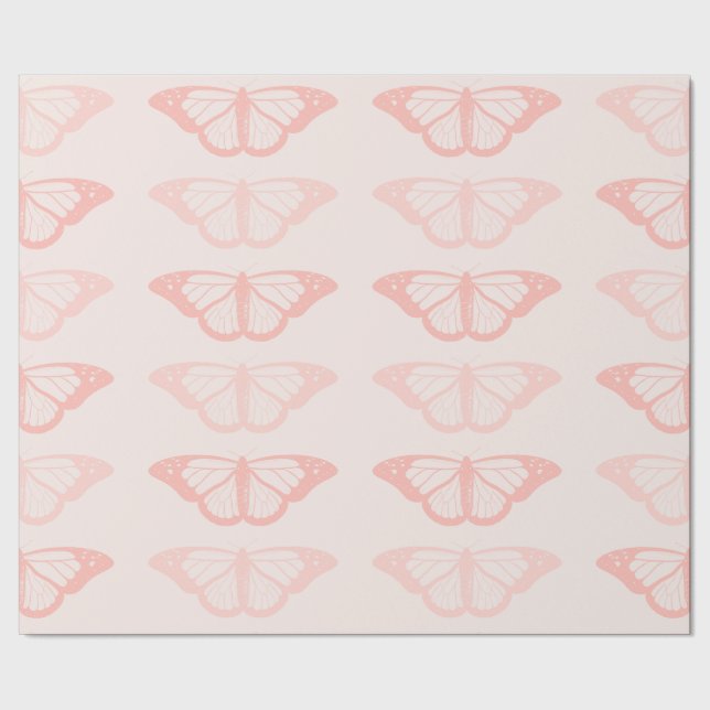 Papier Cadeau Papier à enveloppement papillon rose (Couture)