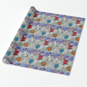 Papier Cadeau Papier à enveloppement père Noël & Snowmen