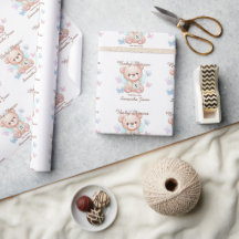 Papier à enveloppement personnalisé baby shower