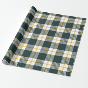 Papier Cadeau Papier à enveloppement Plaid de football de Green 
