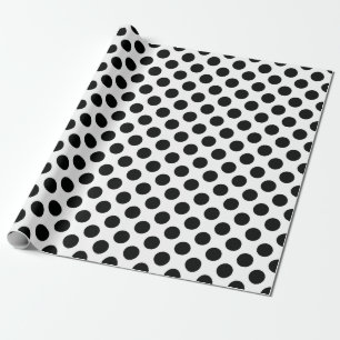Papier Cadeau Papier à enveloppement Pois en noir et blanc