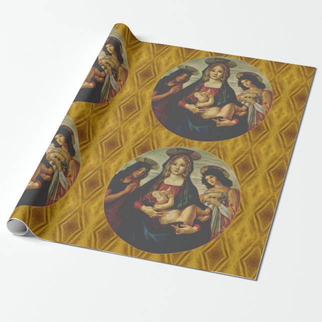 Papier Cadeau Papier à enveloppement pour la Vierge et l'enfant  (Déroulé)