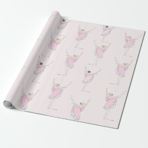 Papier Cadeau Papier à enveloppement rose Ballerina