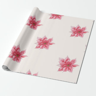 Papier Cadeau Papier à enveloppement rose Poinsettia