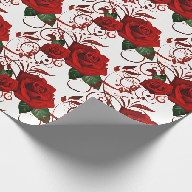 Papier Cadeau Papier à enveloppement rose rouge (Coin)