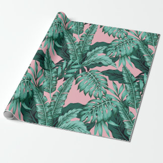 Papier Cadeau Papier à enveloppement rose tropical