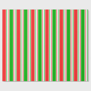 Papier Cadeau Papier à enveloppement rouge, blanc, vert à Motif