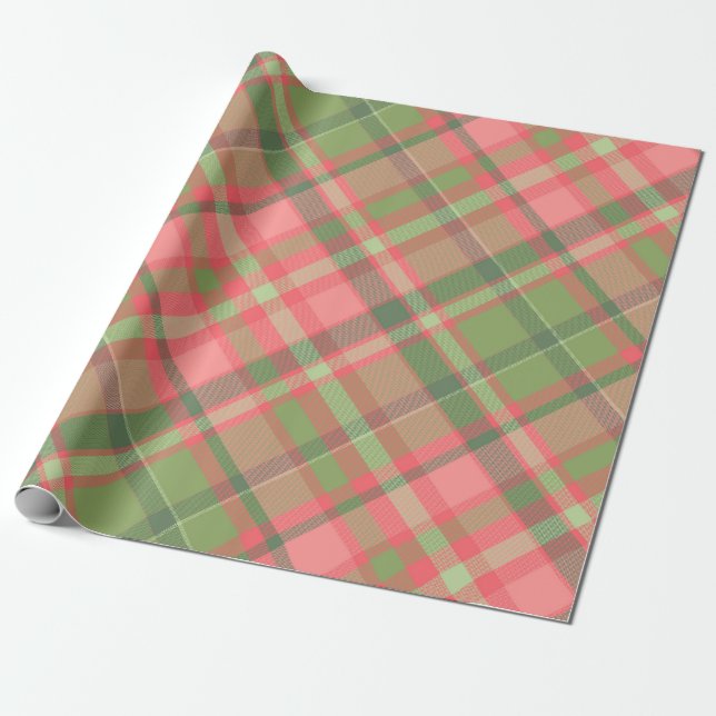 Papier Cadeau Papier à enveloppement rouge et vert de Noël (Déroulé)