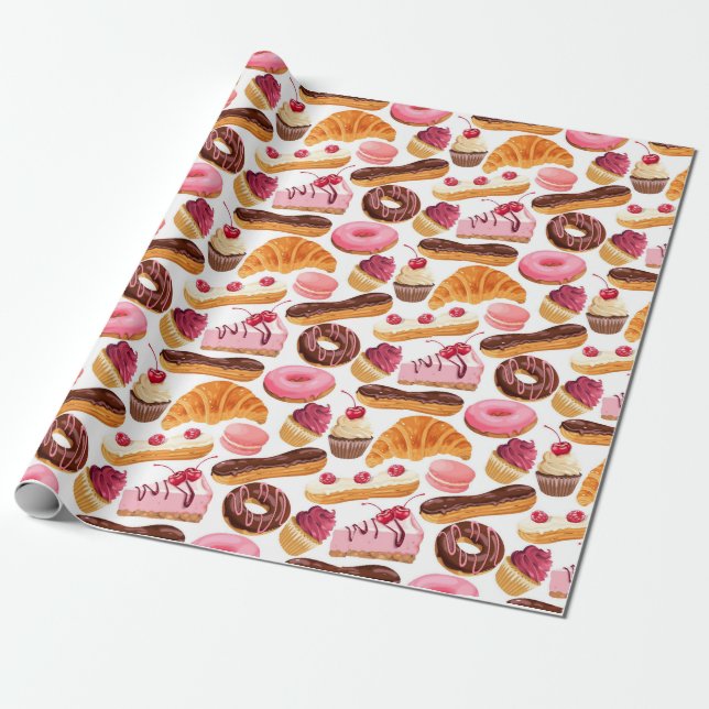 Papier Cadeau Papier à enveloppement sucré à la boulangerie (Déroulé)