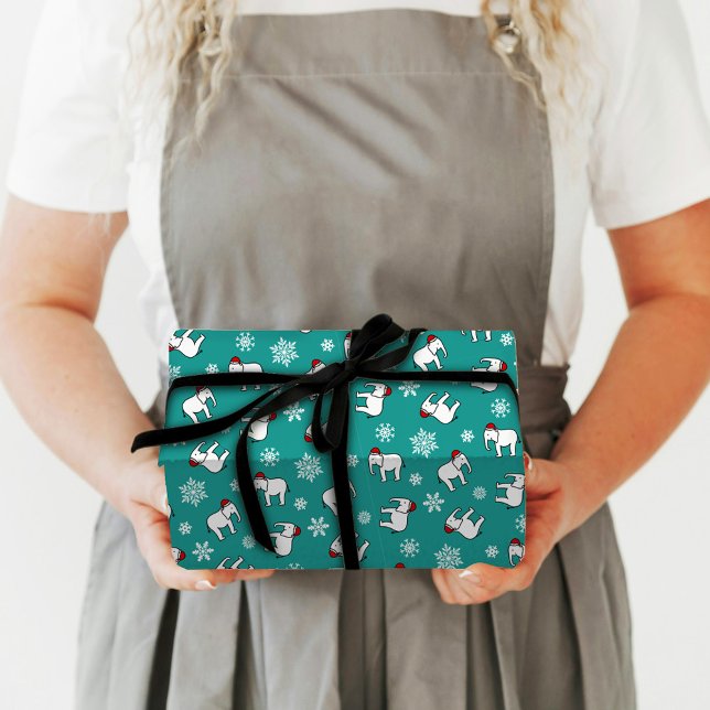 Papier Cadeau Papier à enveloppement Turquoise pour Noël Eléphan (Créateur téléchargé)
