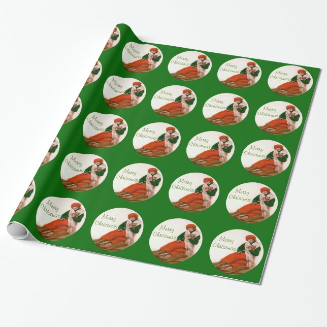 Papier Cadeau Papier à enveloppement vintage (Déroulé)
