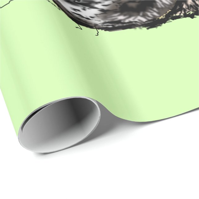 Papier Cadeau Papier à envelopper amusant avec chien Carlin - Co (Coin rond)