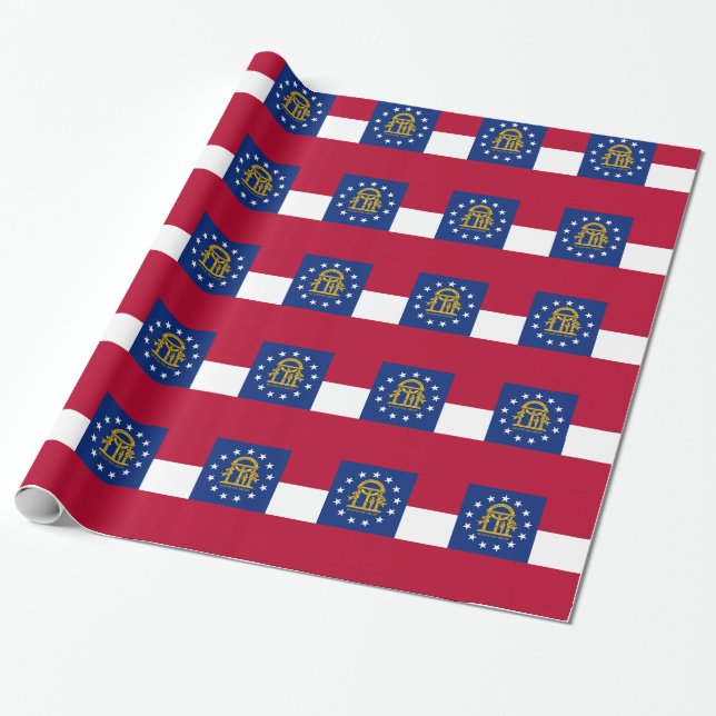 Papier Cadeau Papier à envelopper avec Drapeau de Géorgie (Déroulé)