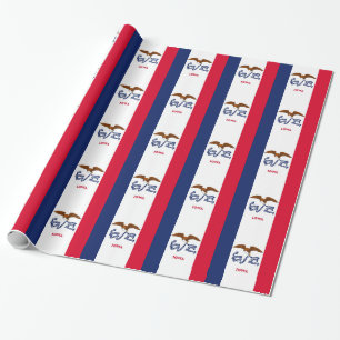 Papier Cadeau Papier à envelopper avec Drapeau de l'Iowa