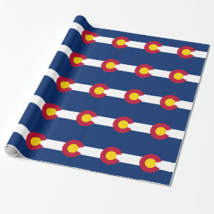 Papier Cadeau Papier à envelopper avec Drapeau du Colorado