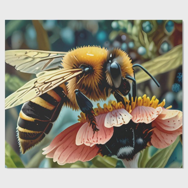 Papier Cadeau Papier à envelopper avec prélèvement de pollen par (Plat)