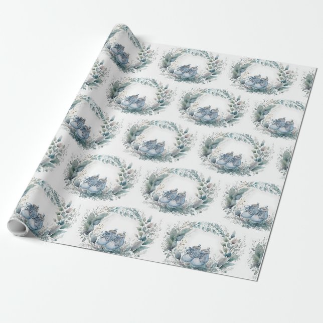 Papier Cadeau Papier à envelopper Baby Boy Douche ou fête (Déroulé)