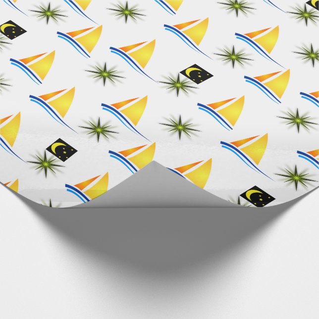 Papier Cadeau Papier à envelopper Bateaux à voile (Coin)