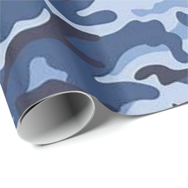 Papier Cadeau Papier à envelopper brillant Armée bleue (Coin rond)