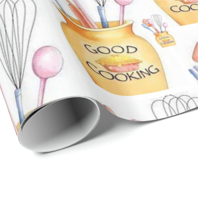 Papier Cadeau Papier à envelopper brillant Bonne Cuisine (Coin rond)