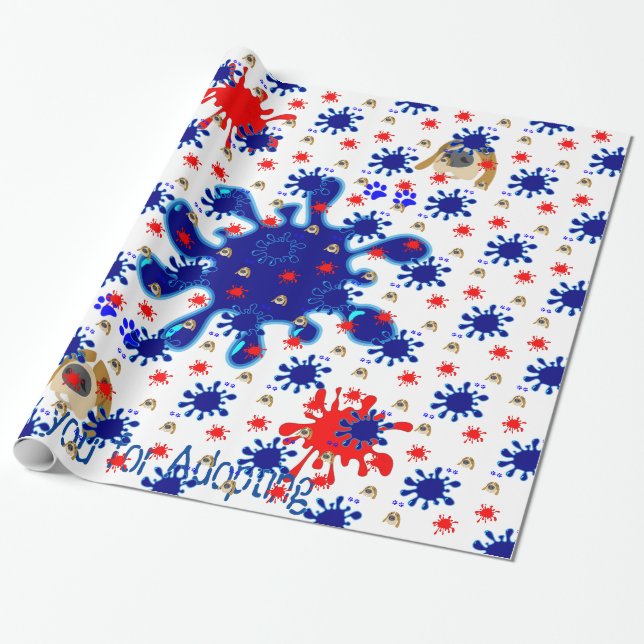 Papier Cadeau Papier à envelopper brillant, Merci pour adopter l (Déroulé)