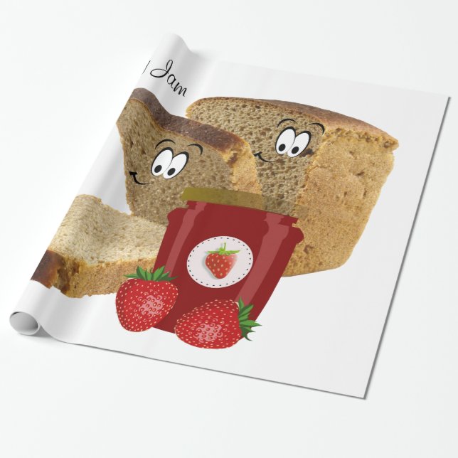 Papier Cadeau Papier à envelopper brillant, Toast à la confiture (Déroulé)