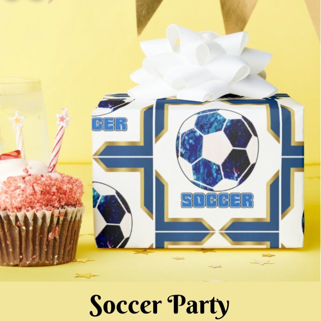 Papier Cadeau Papier à envelopper cadeau de football (Créateur téléchargé)