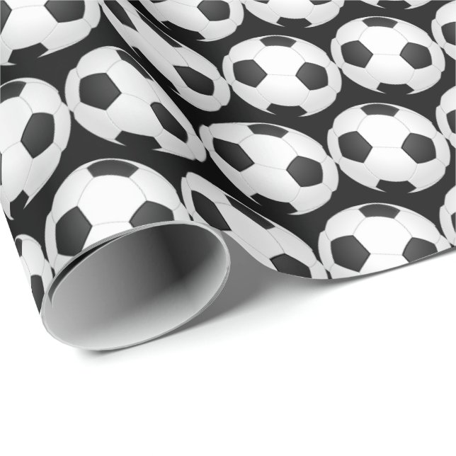 Papier Cadeau Papier à envelopper cadeau de football (Coin rond)
