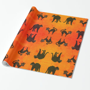 Papier Cadeau Papier à envelopper Chats d'Halloween