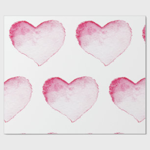 Papier Cadeau Papier à envelopper COEUR D'EAU ROSE
