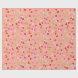 Papier Cadeau Papier à envelopper Confetti rose et or