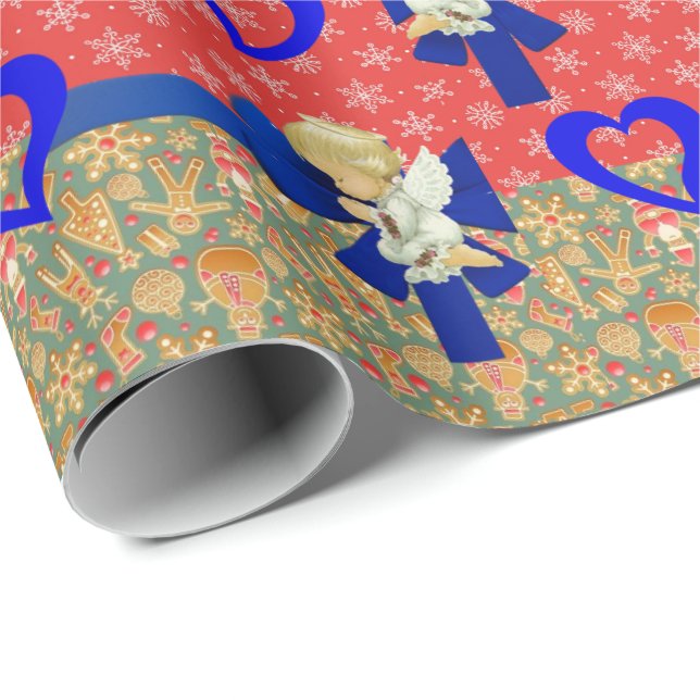 Papier Cadeau Papier à envelopper de Noël Ange bébé (Coin rond)