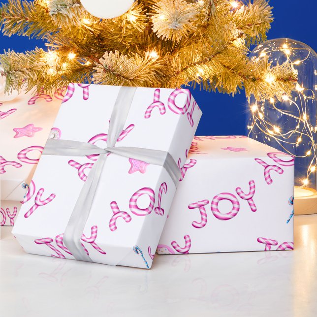 Papier Cadeau Papier à envelopper de Noël Sucre de canne rose Jo (Créateur téléchargé)