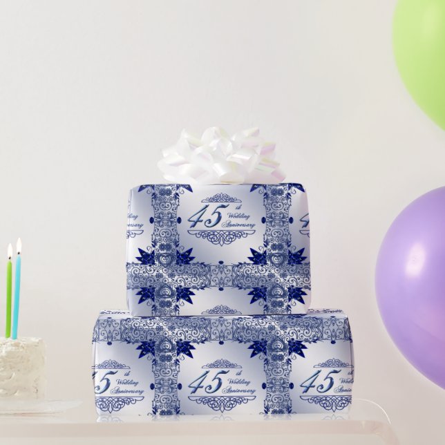 Papier Cadeau Papier à envelopper du 45e anniversaire du Mariage (Cadeaux de fête)