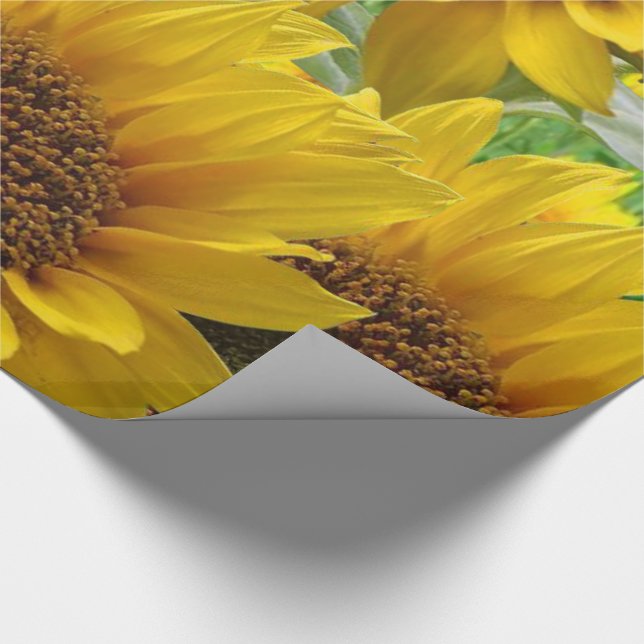 Papier Cadeau Papier à envelopper Fleurs de soleil (Coin)