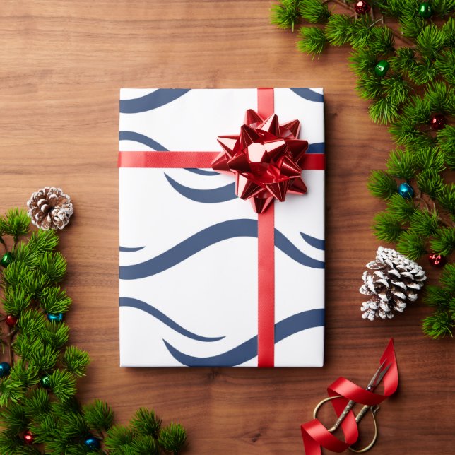 Papier Cadeau Papier à envelopper JAPONAIS MARINE BLEU MOTIF (Cadeau de vacances)