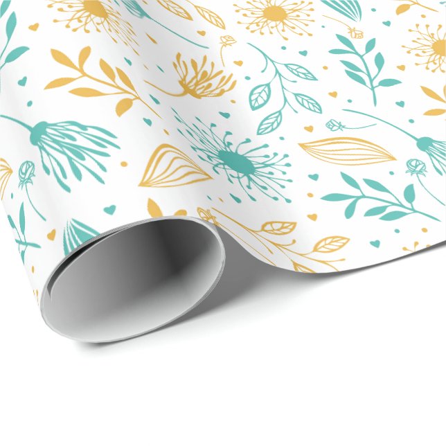 Papier Cadeau Papier à envelopper - La nature florale (Coin rond)